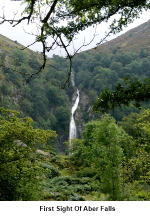 First sight of Aber Falls.