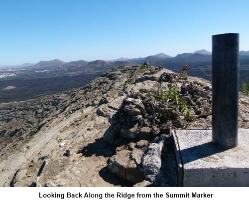 Looking back along the ridge from Caldera Blanca summit marker