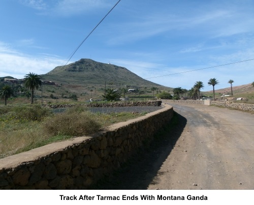 Track after tarmac ends with Montana Ganda behind