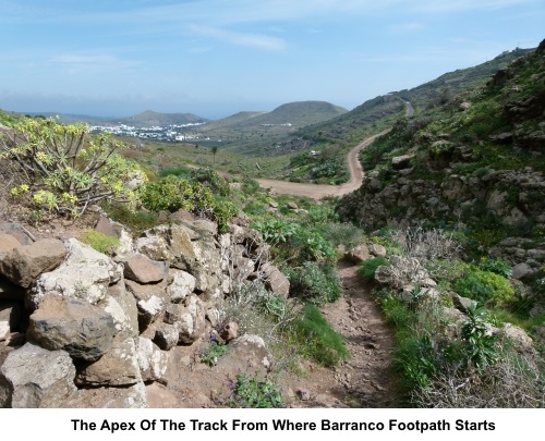 Apex of track from where barranco footpath starts