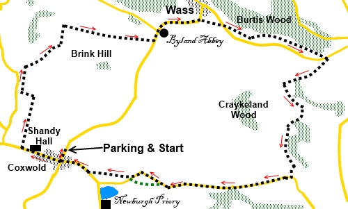 Coxwold walk sketch map