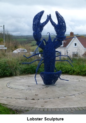 Lobster sculpture at Staithes