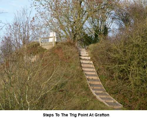 Trig point and steps at Grafton