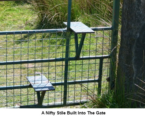 An unusual stile built into a gate