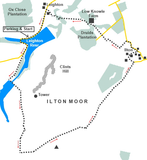 Leighton Reservoir and Ilton Moor Sketch Map
