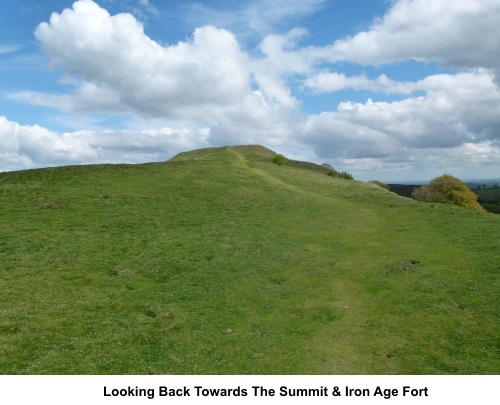 Looking back towards Earl's Hill summit and the Iron Age fort