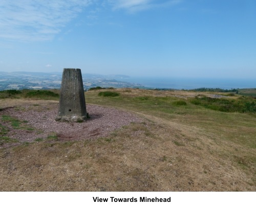 View from Beacon Hill trig point to Minehead