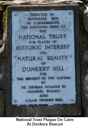NT plaque on cairn at Dunkery Beacon