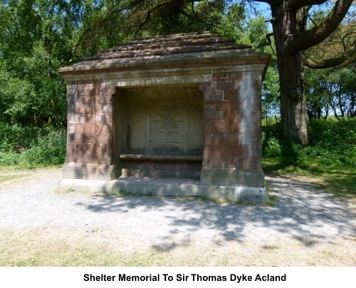 Memorial shelter for Sir Thomas Dyke Acland