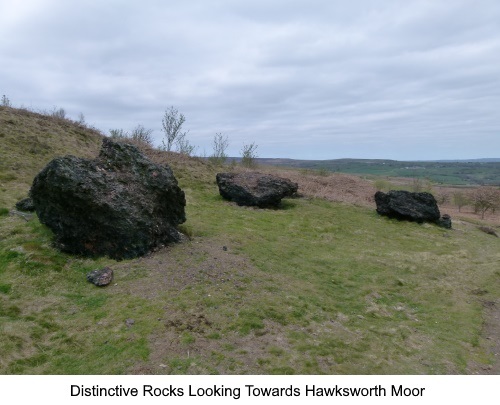 Distinctive rocks on Baildon Moor.