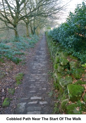 Cobbled path near the start of the walk