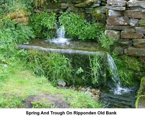 Spring jetting into a trough on Ripponden Old Bank.