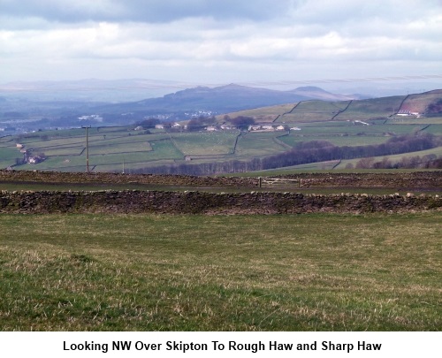 View over Skipton to Sharp Haw and Rough Haw