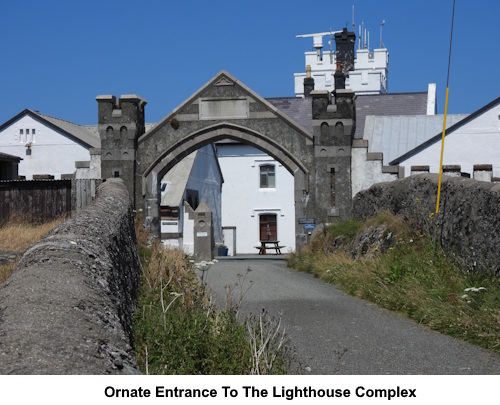 The ornate entrance to Point Lynas lighthouse.