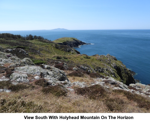 View southe with Holyhead Mountain.
