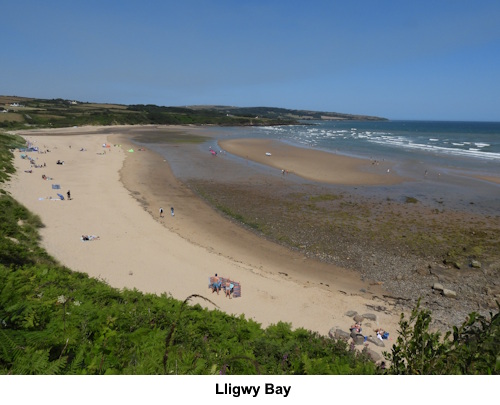 Lligwy Bay sandy beach.