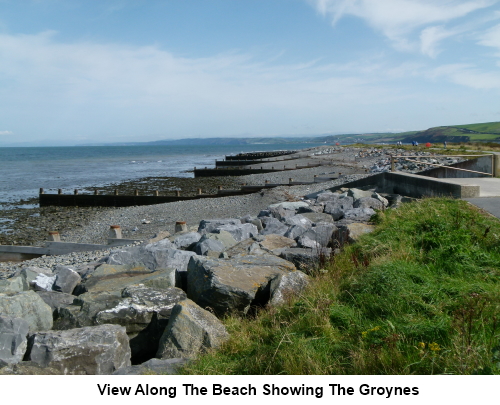 View along the beach near Aberaeron.