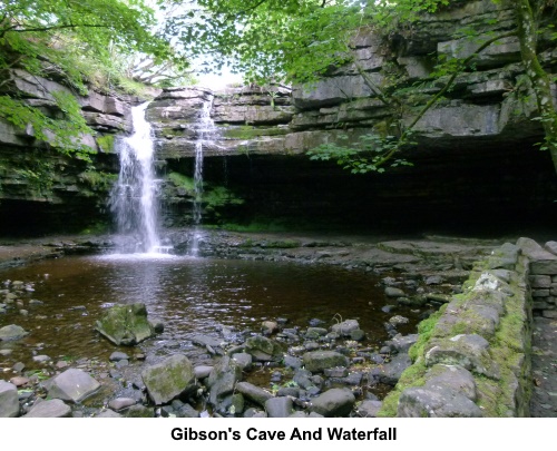 Gibson's Cave and waterfall.