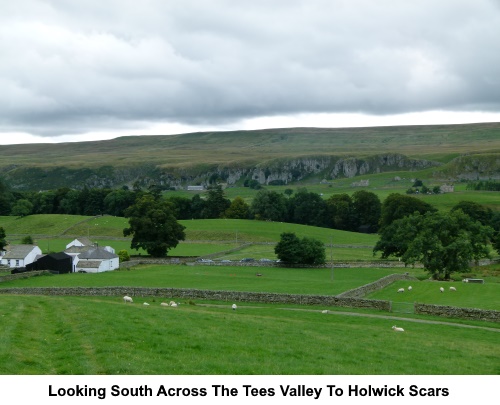 A view south across the Tees valley to Holwick Scars.