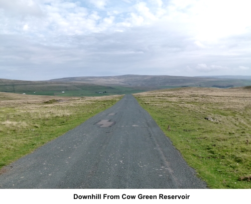 Walking downhill from Cow Green Reservoir