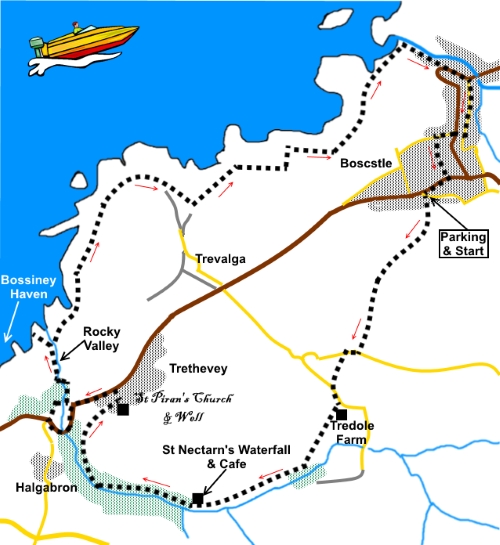 Walk from Boscastle to Bossiney sketch map