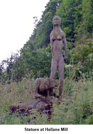 Statues at Hallane Mill