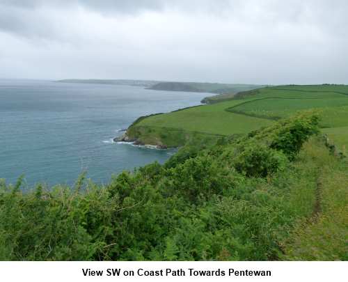 View SW on coast path