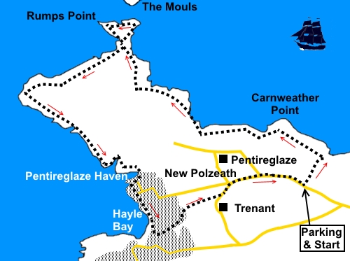 Pentire Head sketch map