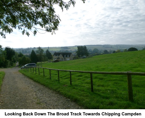 A view back down the track towards Chipping Campden.
