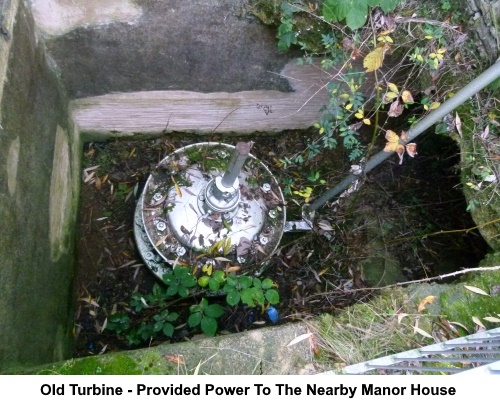 The old turbine which provided power to the nearby manor house.