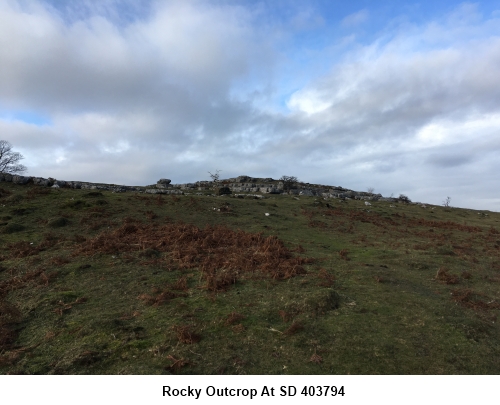 The rocky outcrop at OS reference SD 403794.