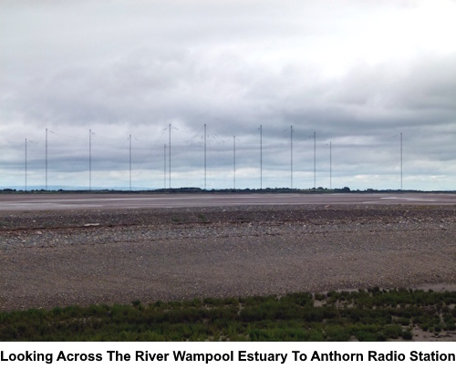 Looking across the Wampool Estuary to Anthorn Radio Station.