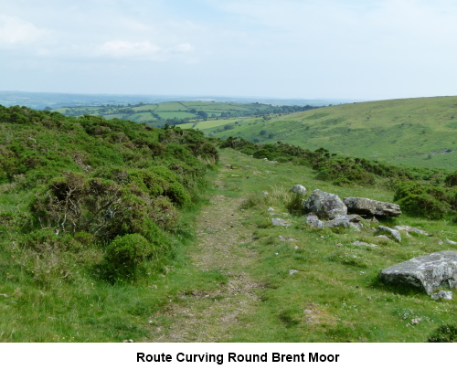 The route curving round Brent Moor.