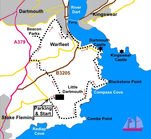 Walk from Little Dartmouth sketch map