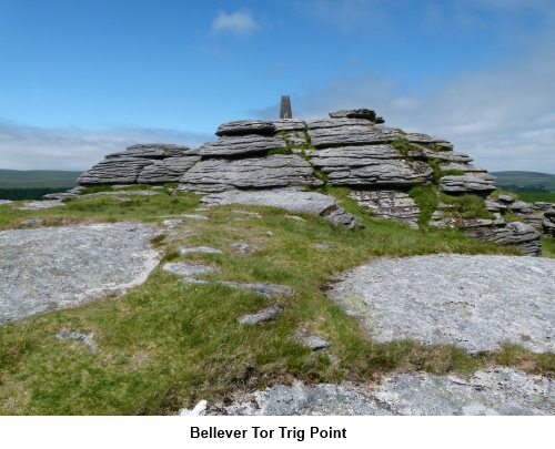 Bellever Tor trig point