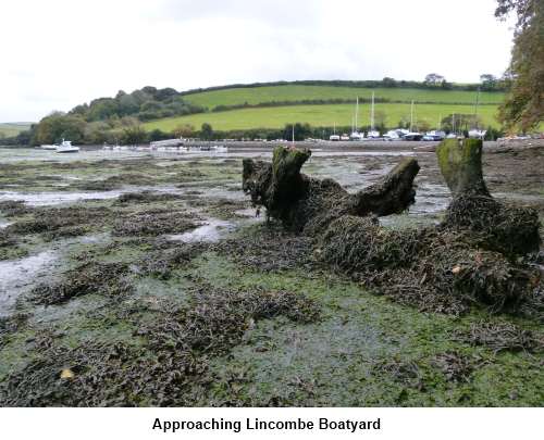 Approaching Lincombe Boatyard