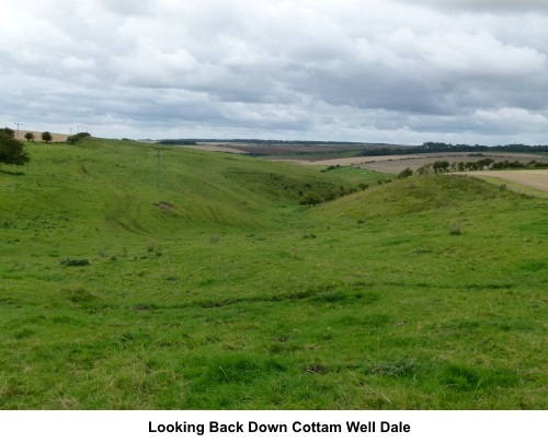 Looking back down Cottam Well Dale