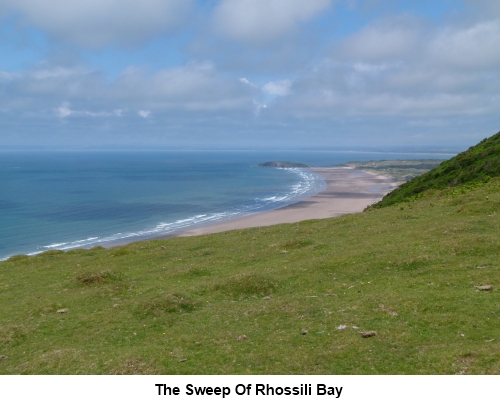 The sweep of Rhossili Bay.