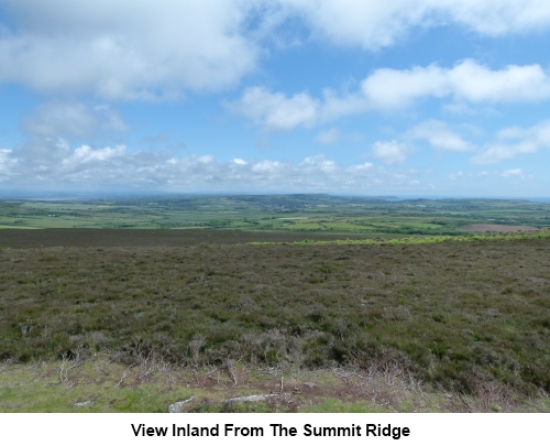 The view inland from the summit ridge.