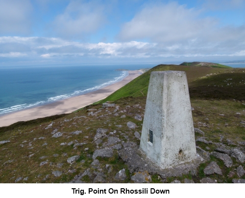 The trig. point on Rhossili Down.