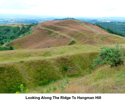 Looking along the ridge to Hangman Hill.