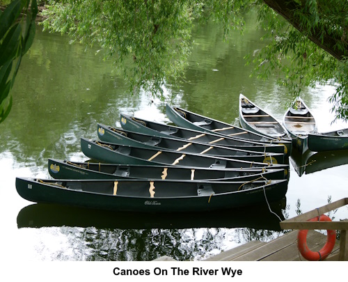 Canoes on the River Wye.