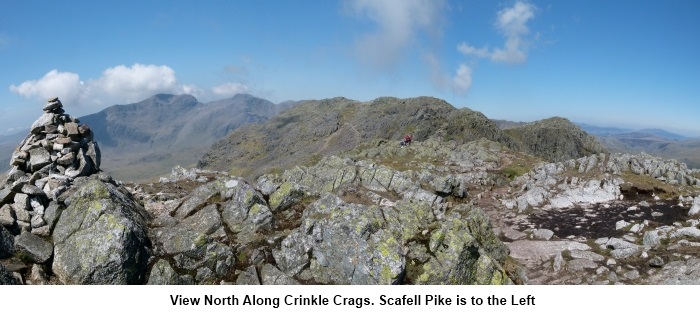 View north along Crinkle Crags