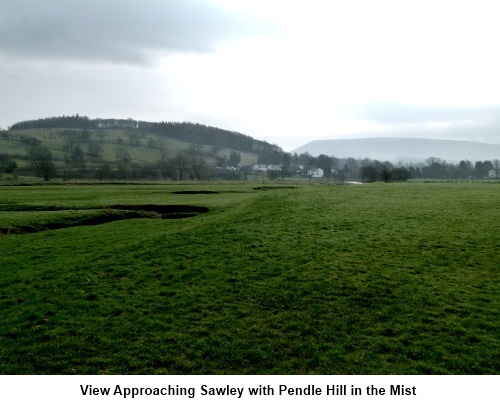Approaching Sawley with Pendle Hill