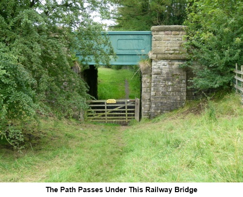 Railway bridge under which the footpath passes.