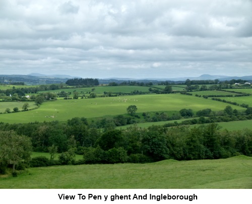 View to Pen-y-ghent and Ingleborough.