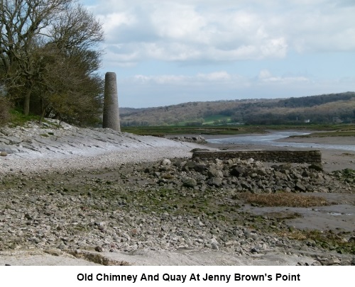 Old chimney and quay at Jenny Brown's Point