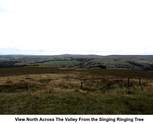 View North across the valley from the Singing Ringing Tree.