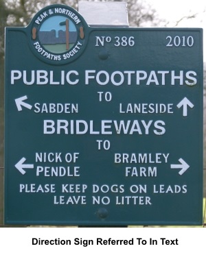 Nick of Pendle direction sign