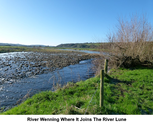 The River Wenning where it joins the River Lune.